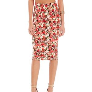 Gianni Bini Pencil Skirt M Bethany Roses Floral